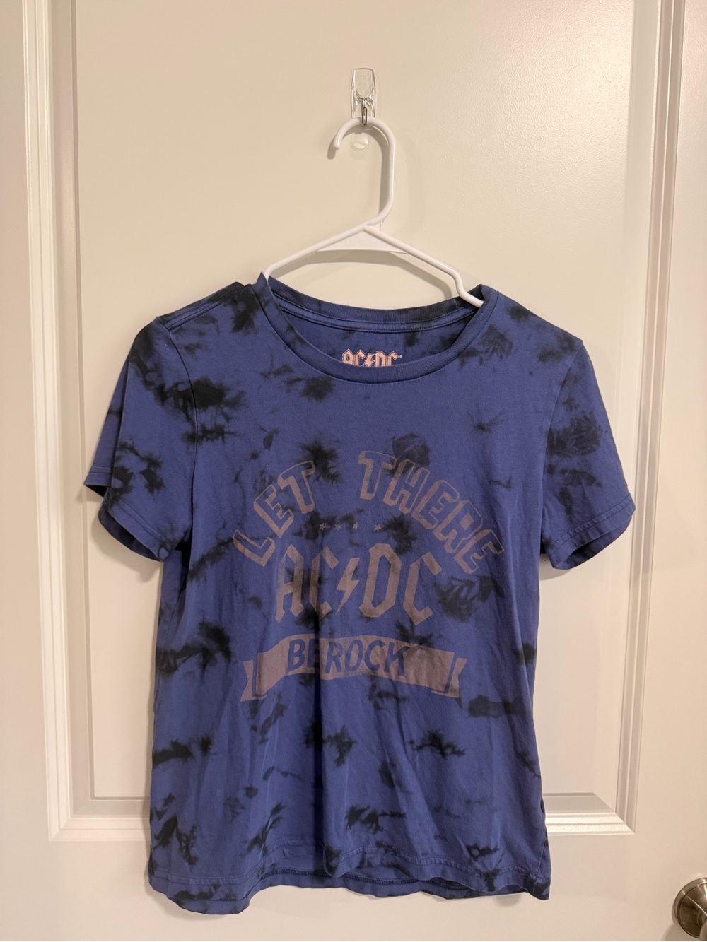 AC/DC Women's purple and Black Tie-Dye Graphic Tee